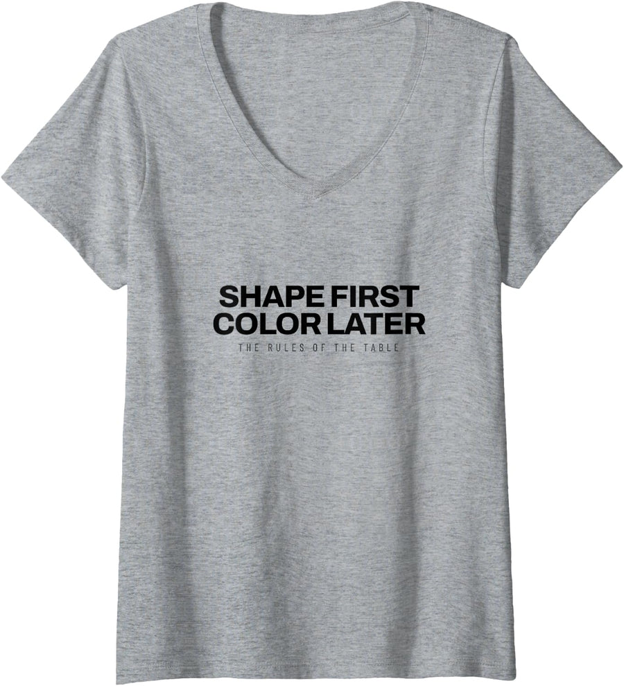 Women's Nail Tech - Shape First Color Later - Nail Art V-Neck T-Shirt - Heather Grey