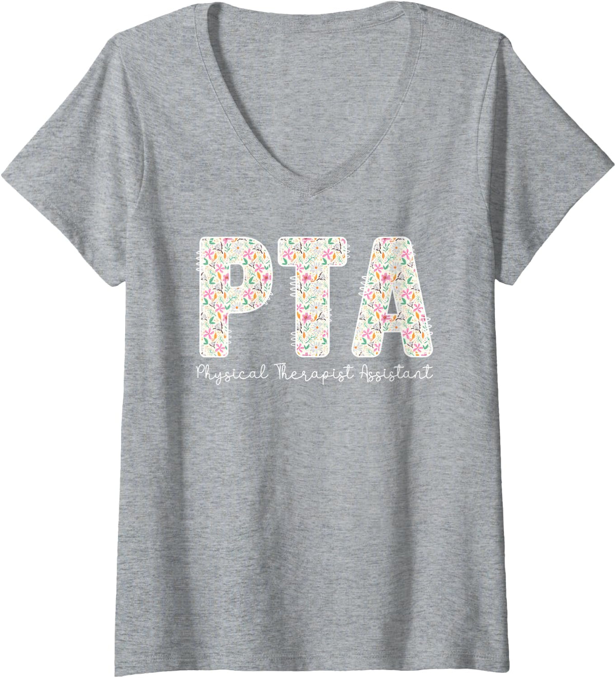 Women's PTA Best Physical Therapist Assistant Appreciation V-Neck T-Shirt - Heather Grey