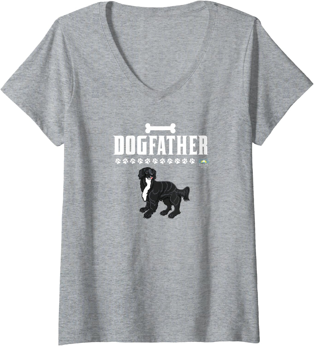 Women's Dogfather Cocker Spaniel V-Neck T-Shirt - Heather Grey