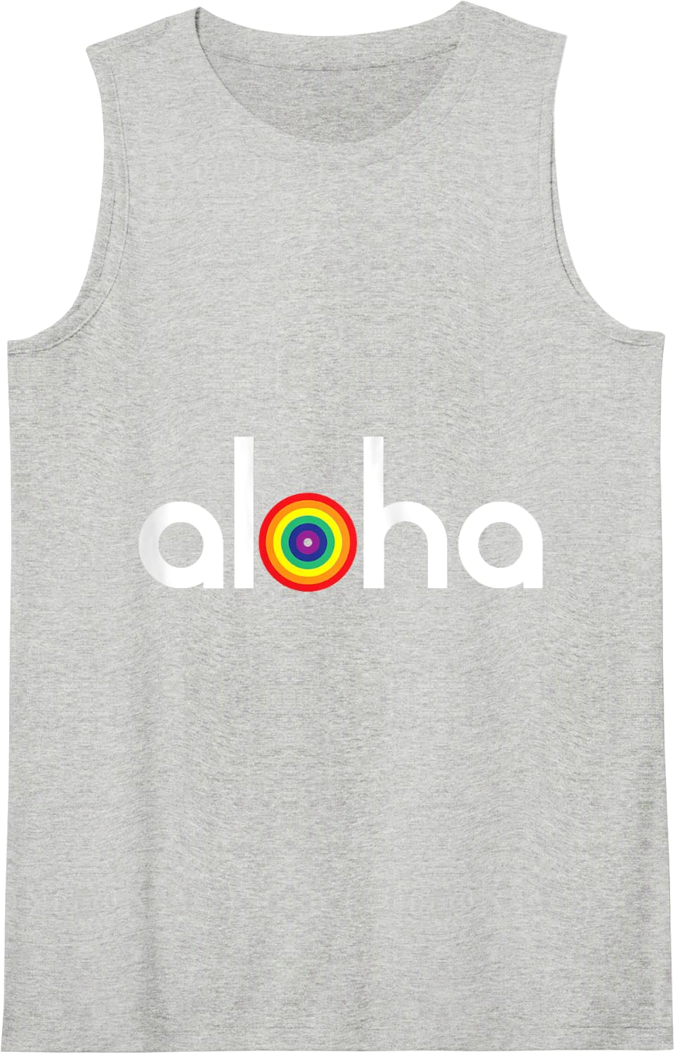 Aloha Rainbow - Island Hawaii Pride Tank Top - Heather Grey