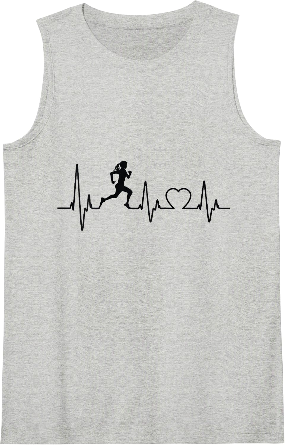 Running Girl Heartbeat Runner For Women Girls Love Running Tank Top - Heather Grey