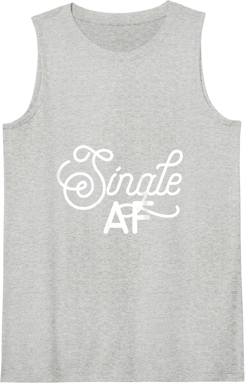 SINGLE AF Valentine Funny Sarcastic Swearing Meme Tank Top - Heather Grey