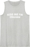 Kiss me, I'm Italian St. Patricks Day Sleeveless Tank Top - Heather Grey