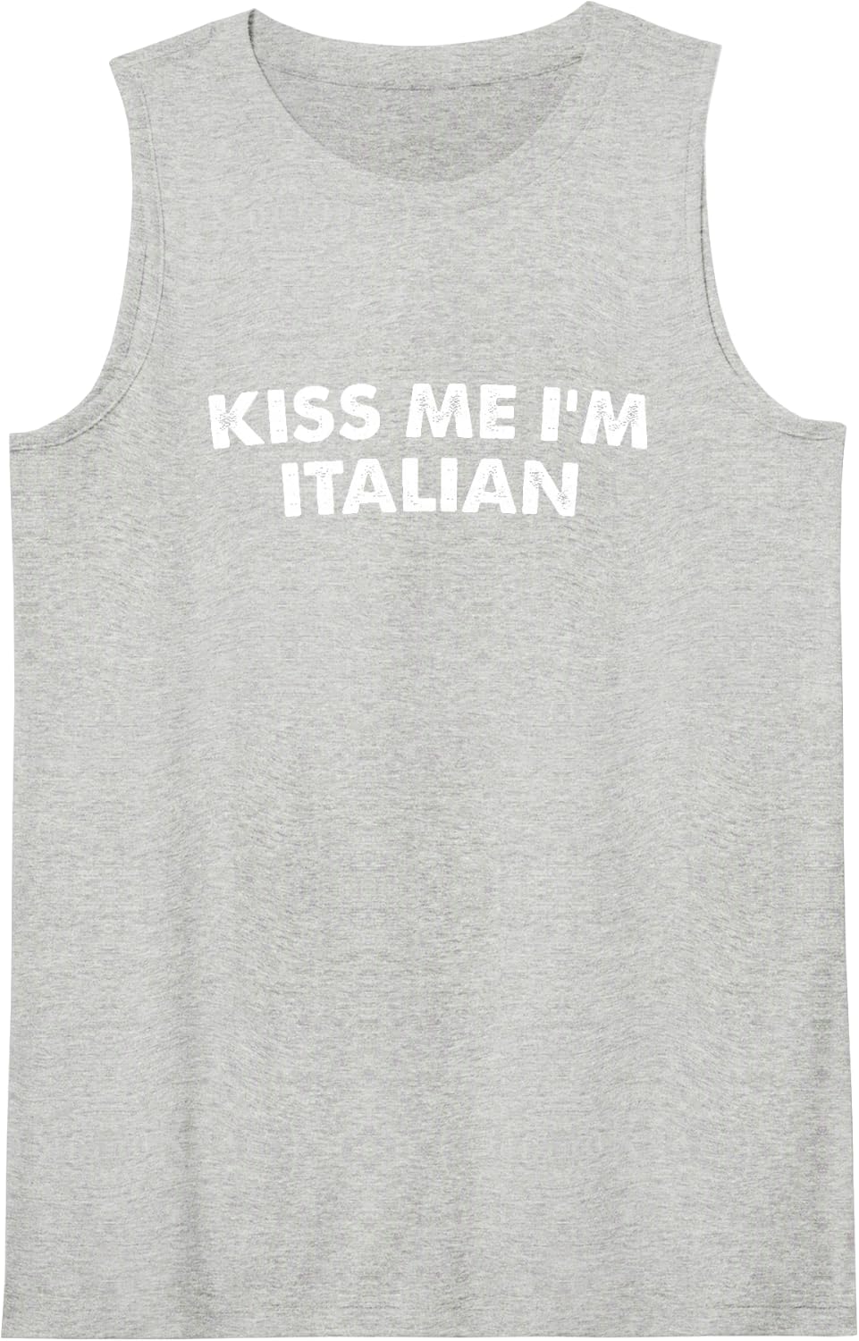 Kiss me, I'm Italian St. Patricks Day Sleeveless Tank Top - Heather Grey