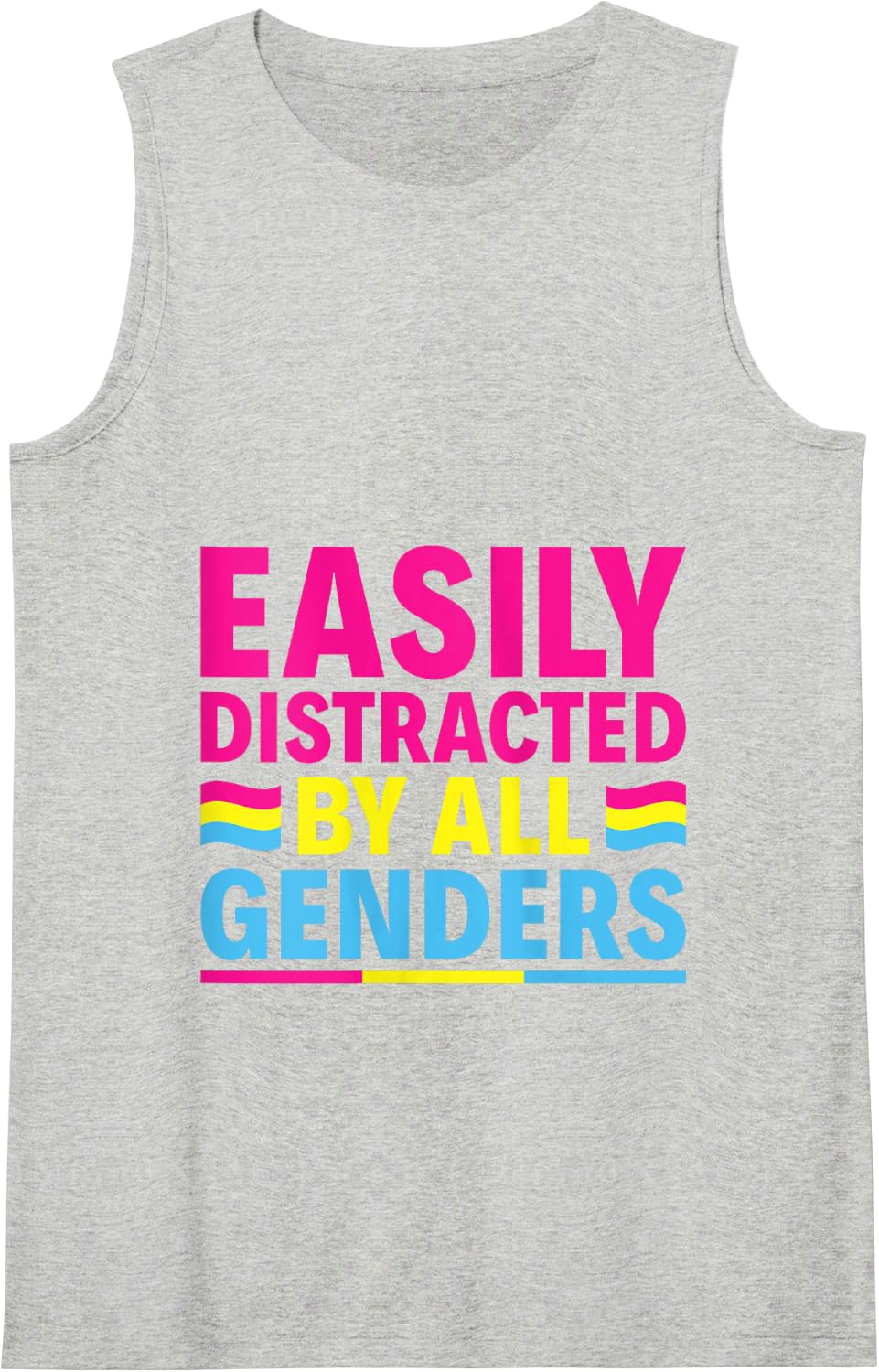 Easily Distracted By All Genders LGBT Gay Pride Pansexual Tank Top - Heather Grey