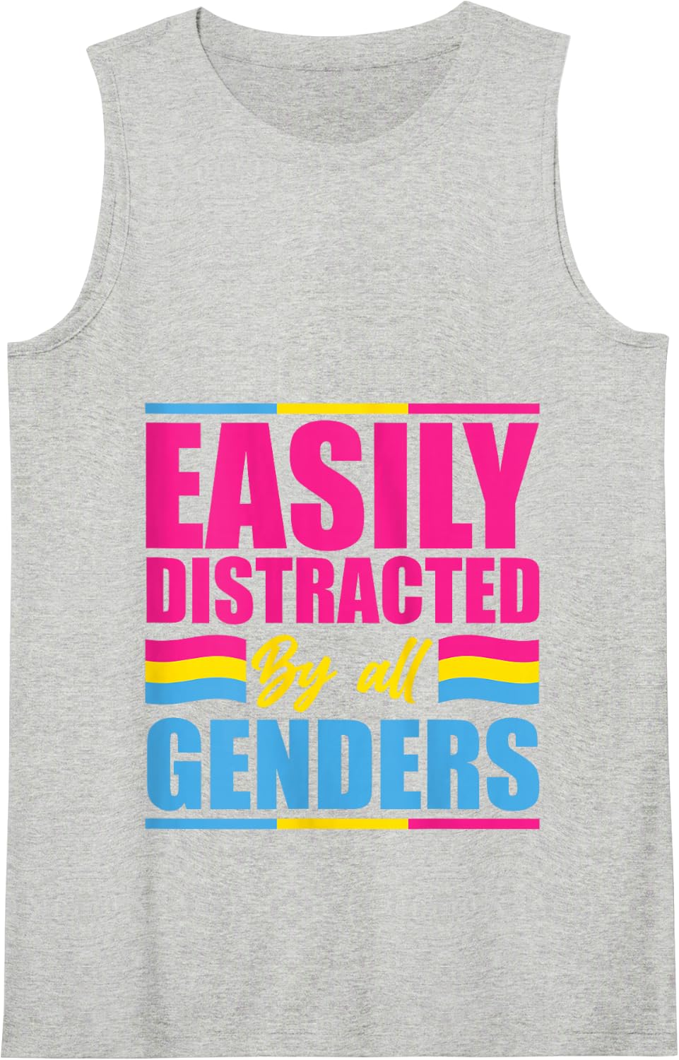 Easily Distracted by All Genders LGBTQ+ Pansexual Pride CSD Tank Top - Heather Grey