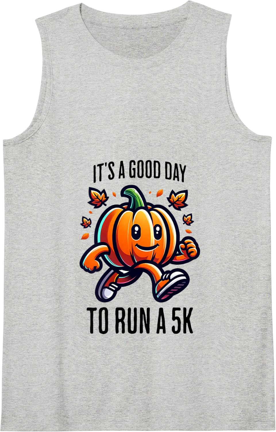 It's a Good Day To Run a 5K Autumn Fall Runner Halloween Tank Top - Heather Grey