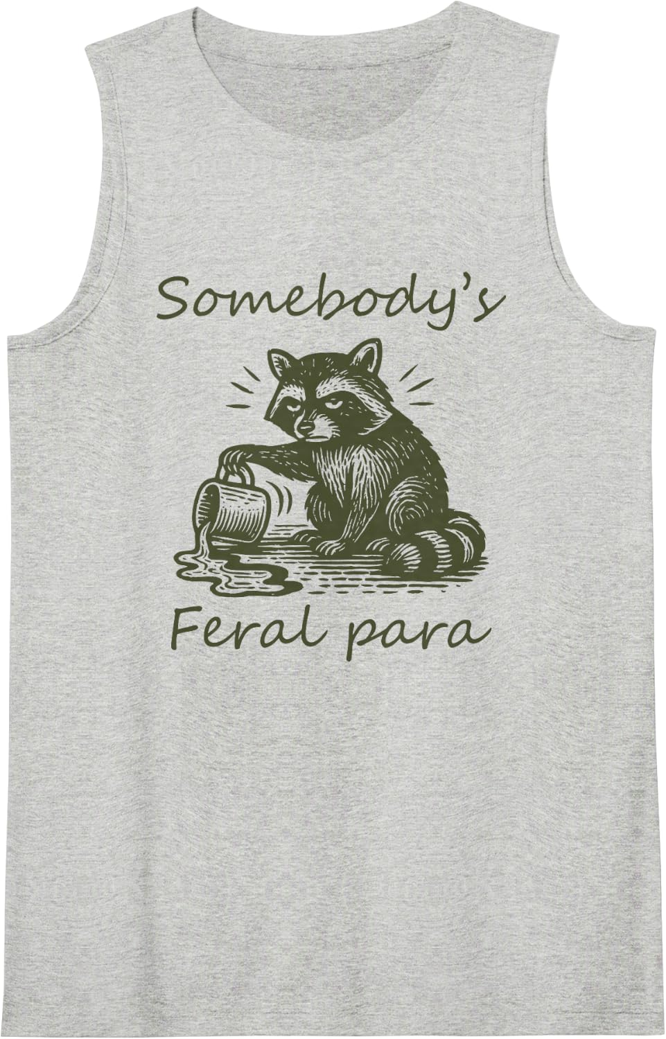 Somebody’s Feral para Funny Raccoon Teacher Aide Humor Sleeveless Tank Top - Heather Grey