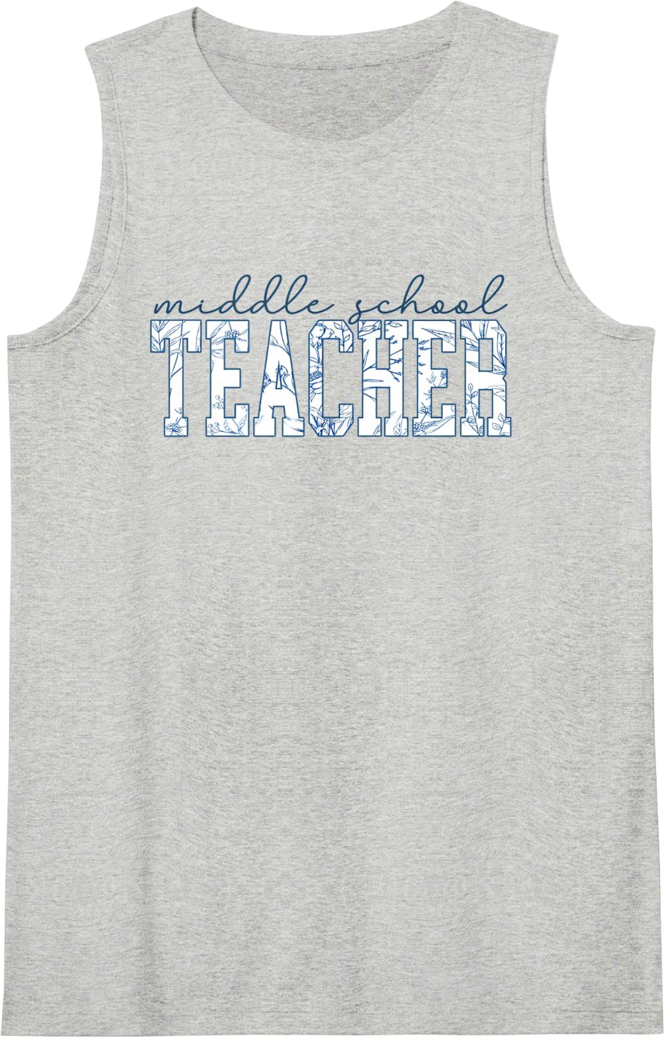 Vintage Middle School Teacher Team Back to School Women Sleeveless Tank Top - Heather Grey