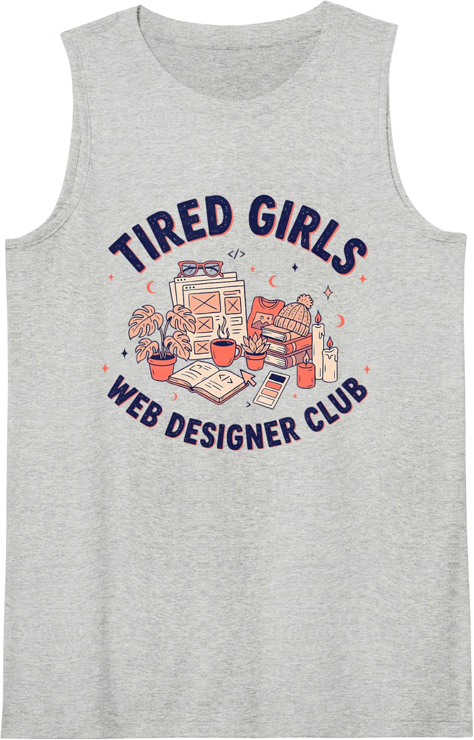 Web Designer Website Developer UI UX Digital Designer Sleeveless Tank Top - Heather Grey