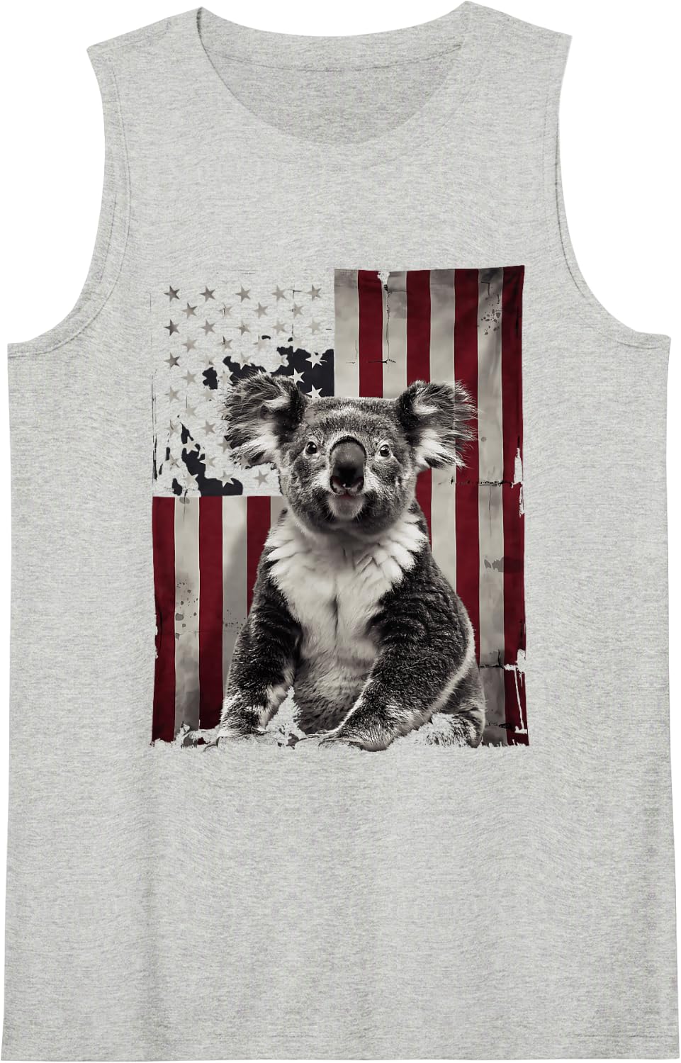 Koala Lover American Flag Cute Koala Bear Animal 4th of July Tank Top - Heather Grey