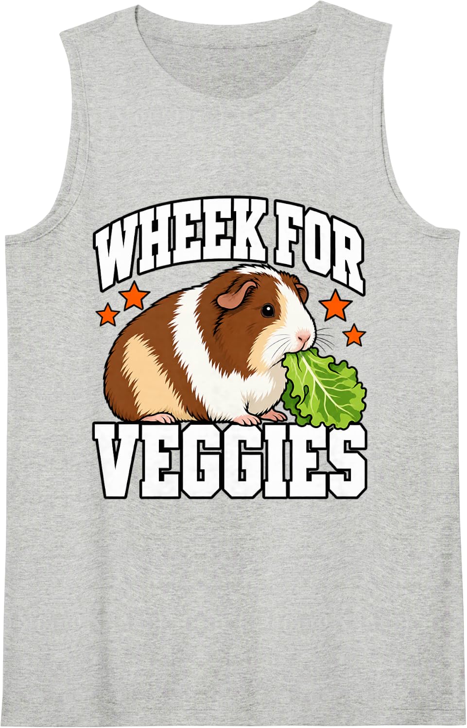 Guinea Pig Wheek for Veggies Cavy Cute Funny Owner Sleeveless Tank Top - Heather Grey