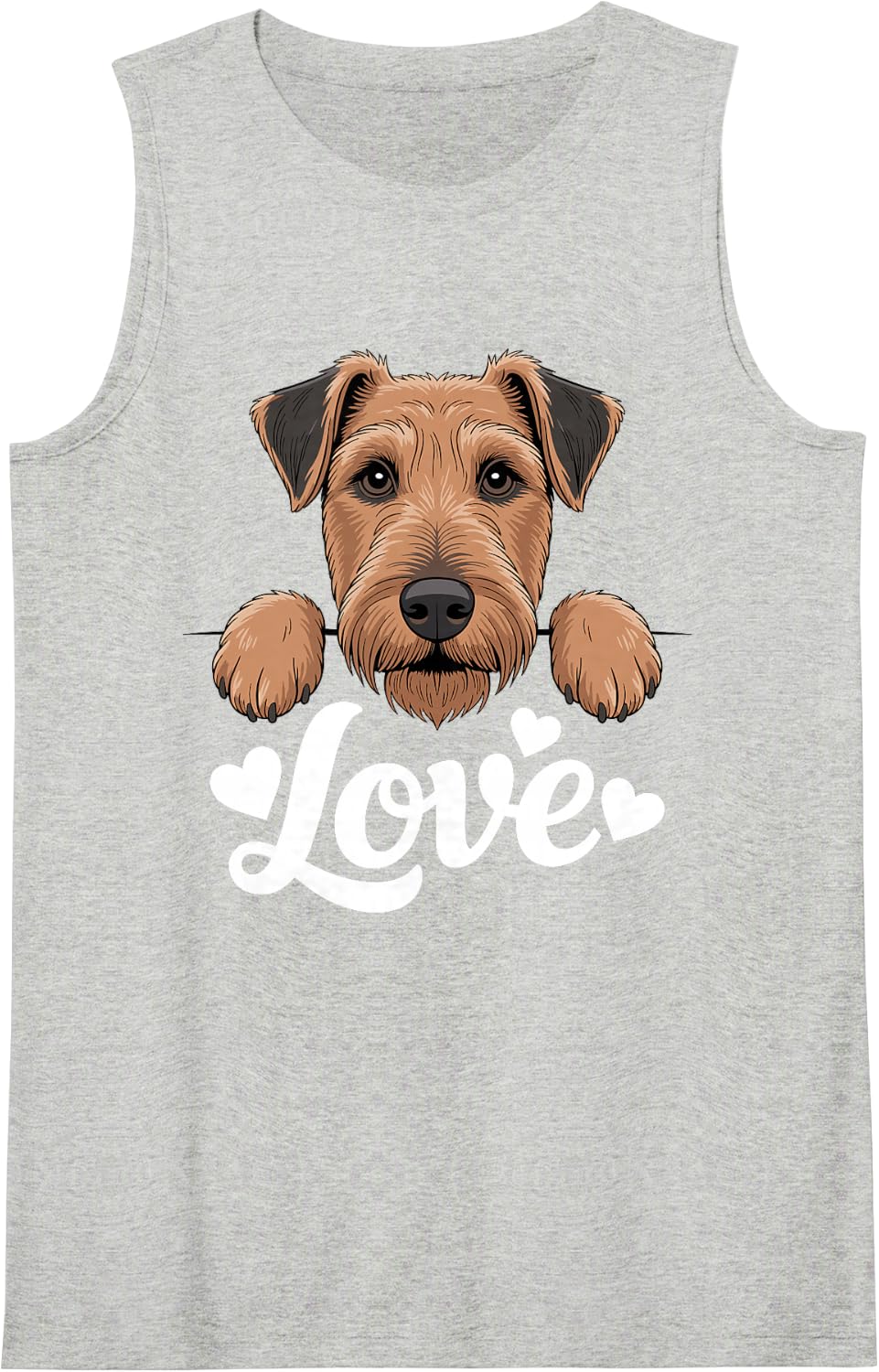 Funny Airedale Terrier Design for Men Women Airedale Lover Sleeveless Tank Top - Heather Grey