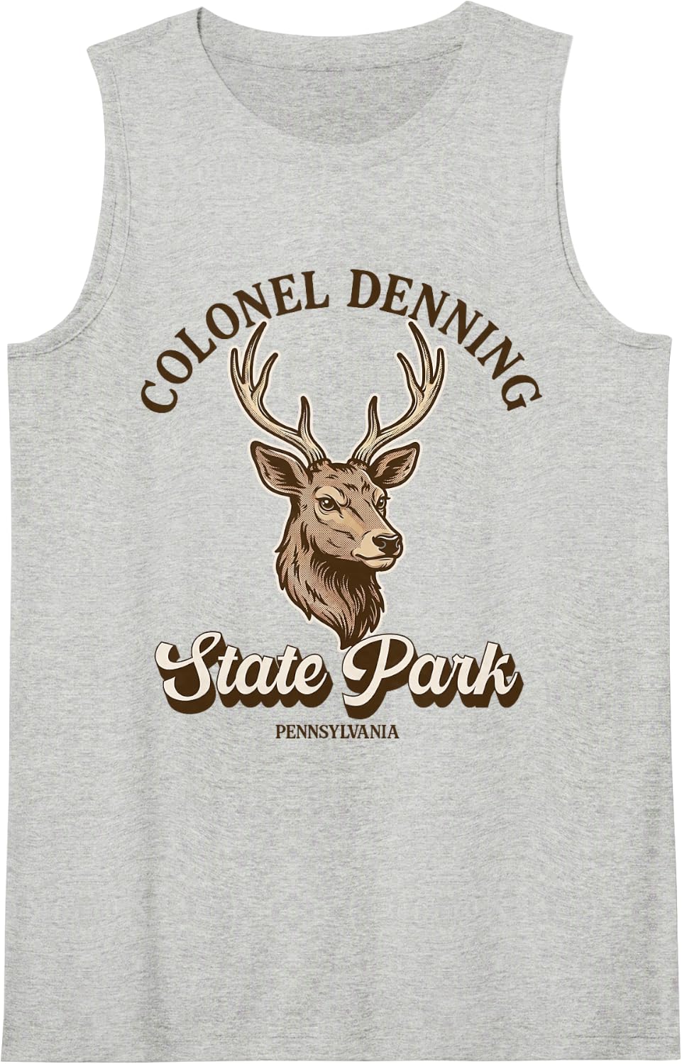 Colonel Denning State ParkPennsylvania Deer Hunting Souvenir Sleeveless Tank Top - Heather Grey