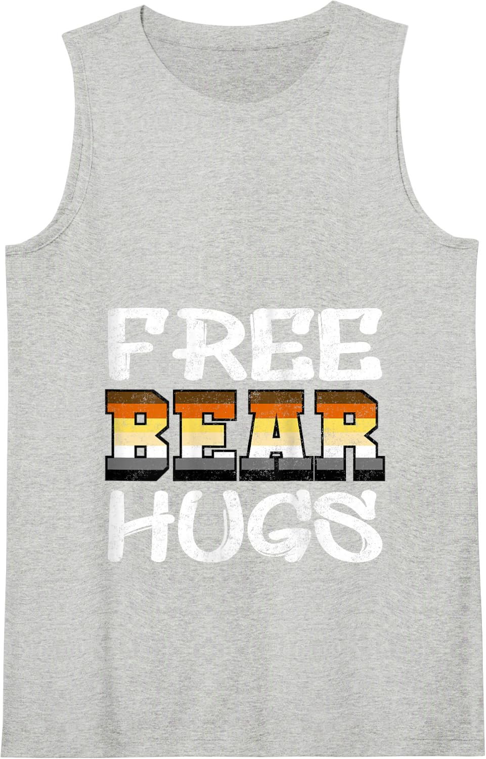 Free Bear Hugs LGBTQ Month Gay Pride Bear Flag Support Men Tank Top - Heather Grey