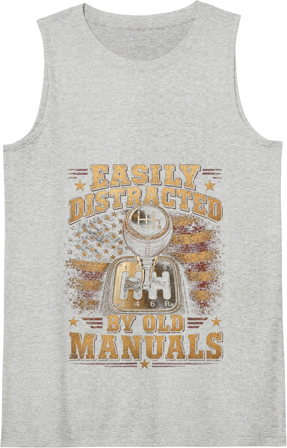 Save The Manuals Stick Shift Manual Transmission Tank Top - Heather Grey