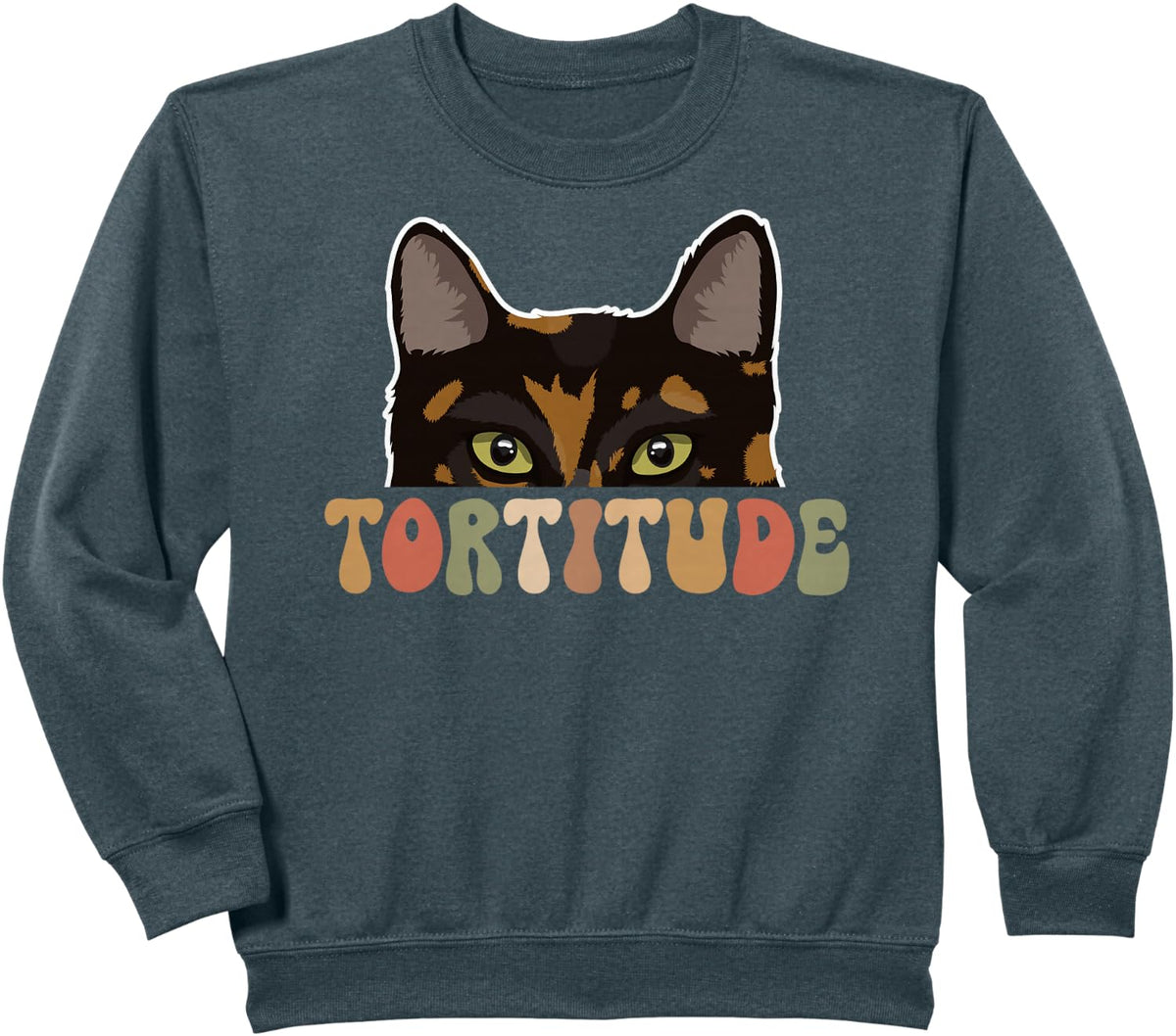 Tortitude Tortoiseshell Cat Owner Tortie Cat Lover Sweatshirt - Dark Heather Grey