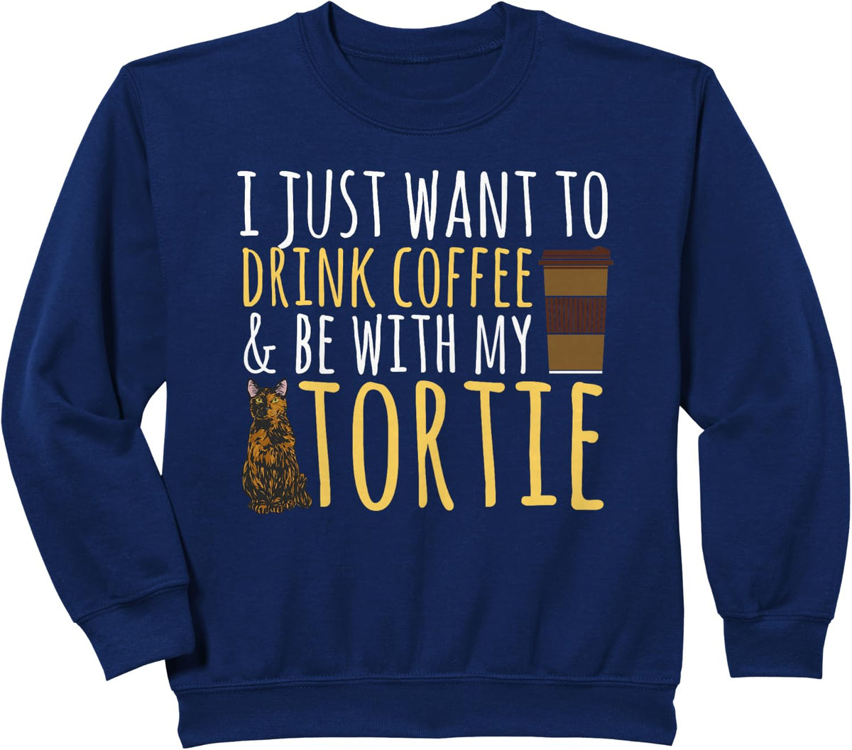 Tortoiseshell Cat Tortie Sweatshirt - Navy Blue