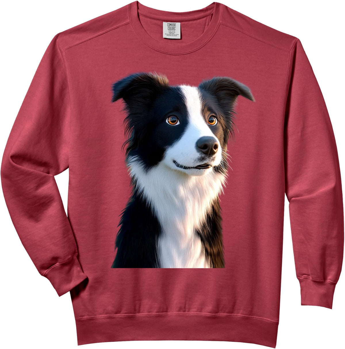 Border Collie Dog Lover Cute Puppy Funny Border Collies Comfort Colors Adult Sweatshirt - Adult Unisex Crimson