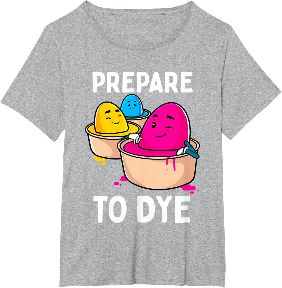 Prepare to Dye Funny Easter Egg Dyeing Eggs Women Men Kids T-Shirt - Heather Grey