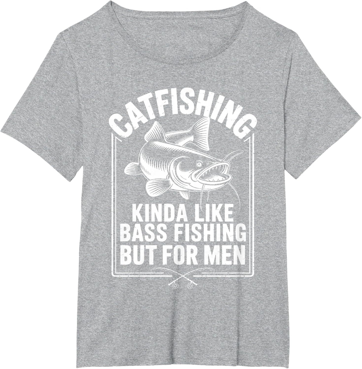 Cool Catfish Art for Men Boys Dad Catfishing Catfish Hunter T-Shirt - Heather Grey