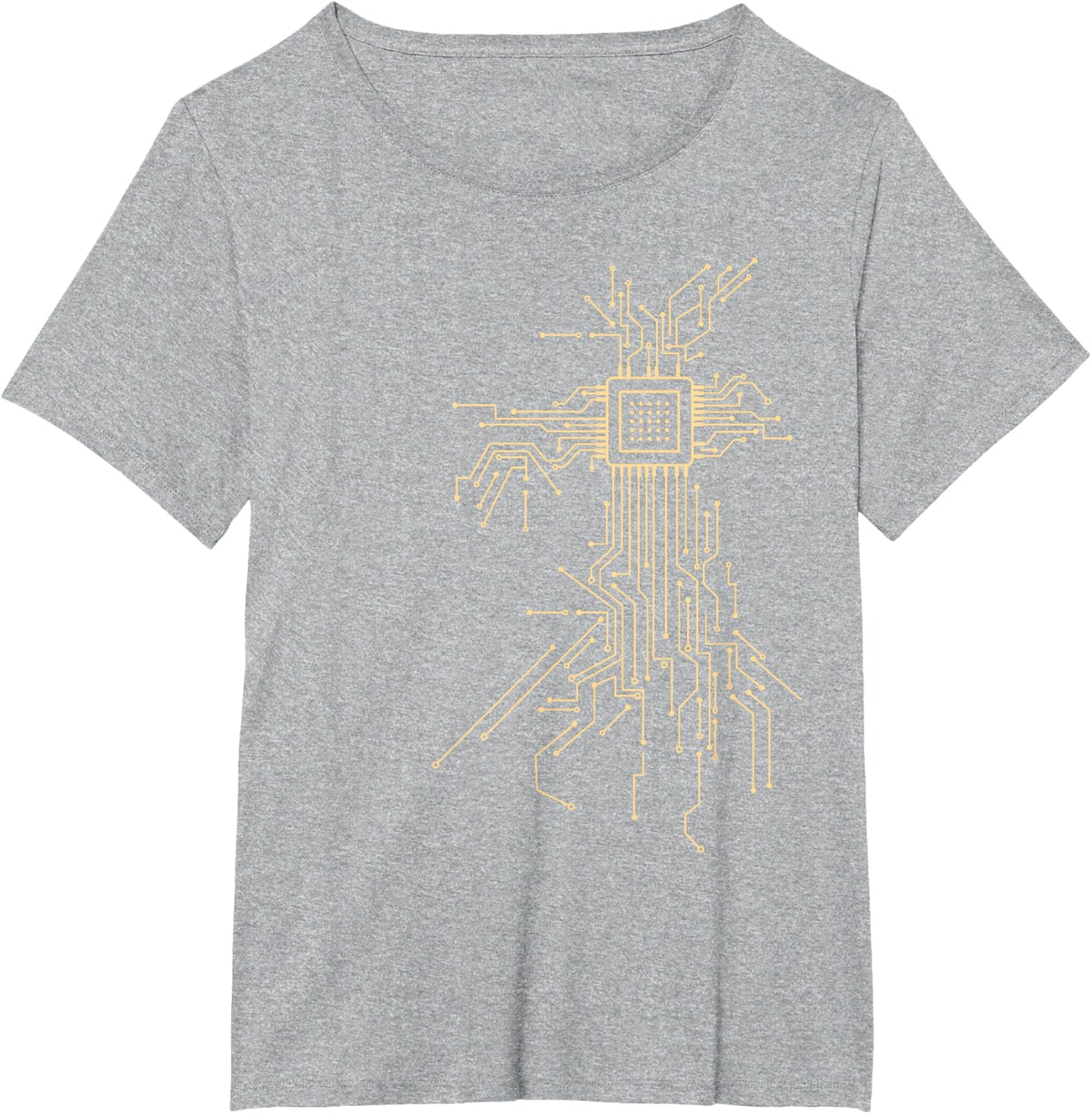 Processor Circuit Graphics Computer CPU Electronics IT Geek T-Shirt - Heather Grey
