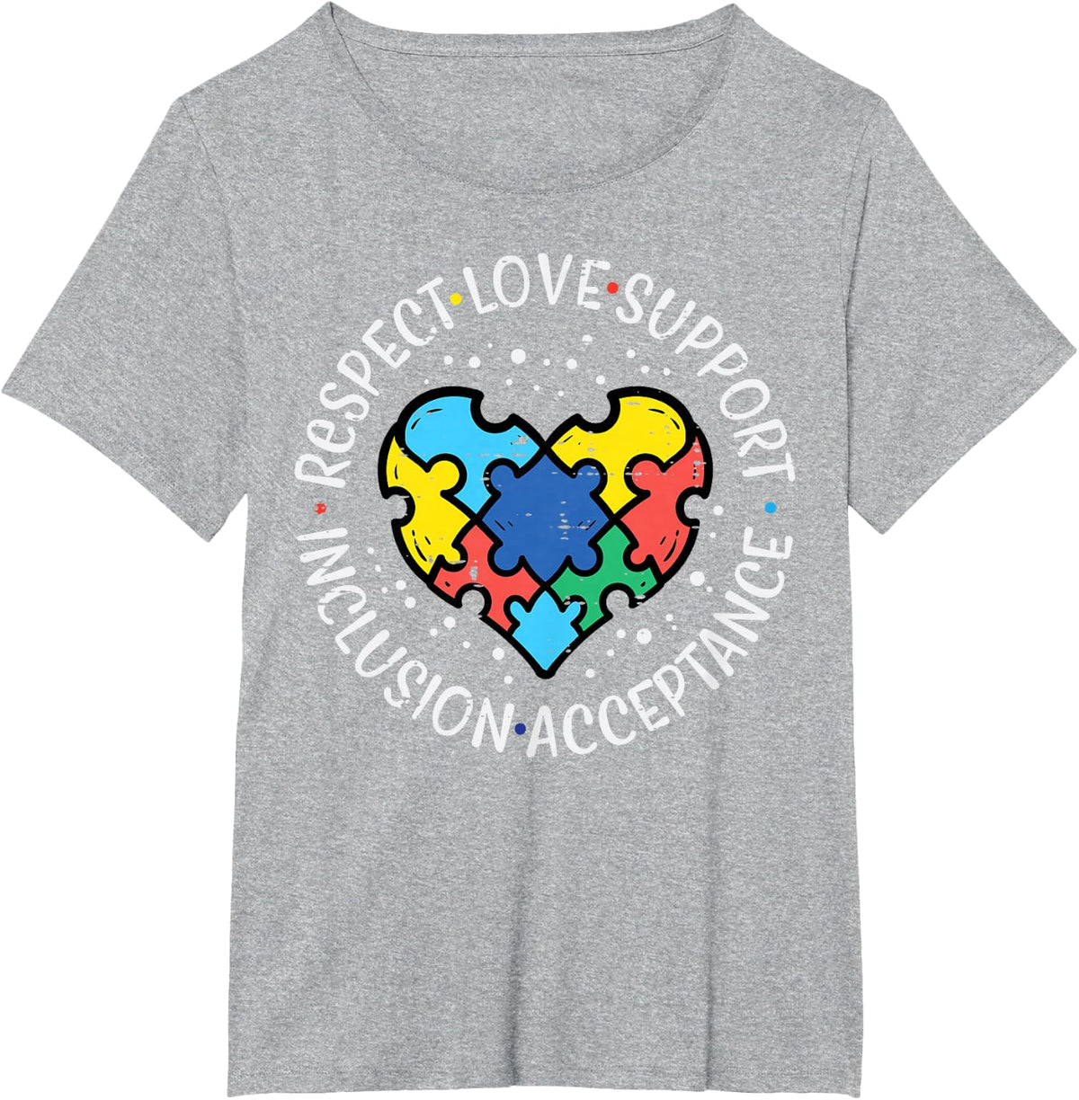 Autism Respect Love Inclusion Acceptance Awareness Women Kid T-Shirt - Heather Grey