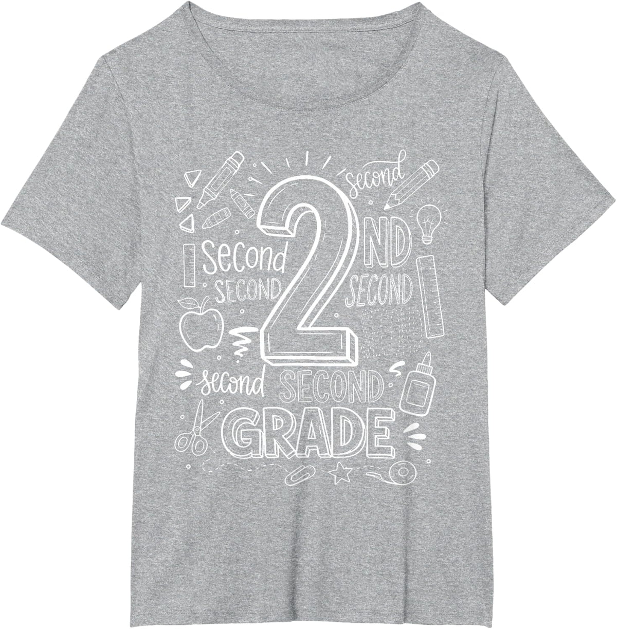 2nd Grade for Boys Back to School First Day Second Grade T-Shirt - Heather Grey