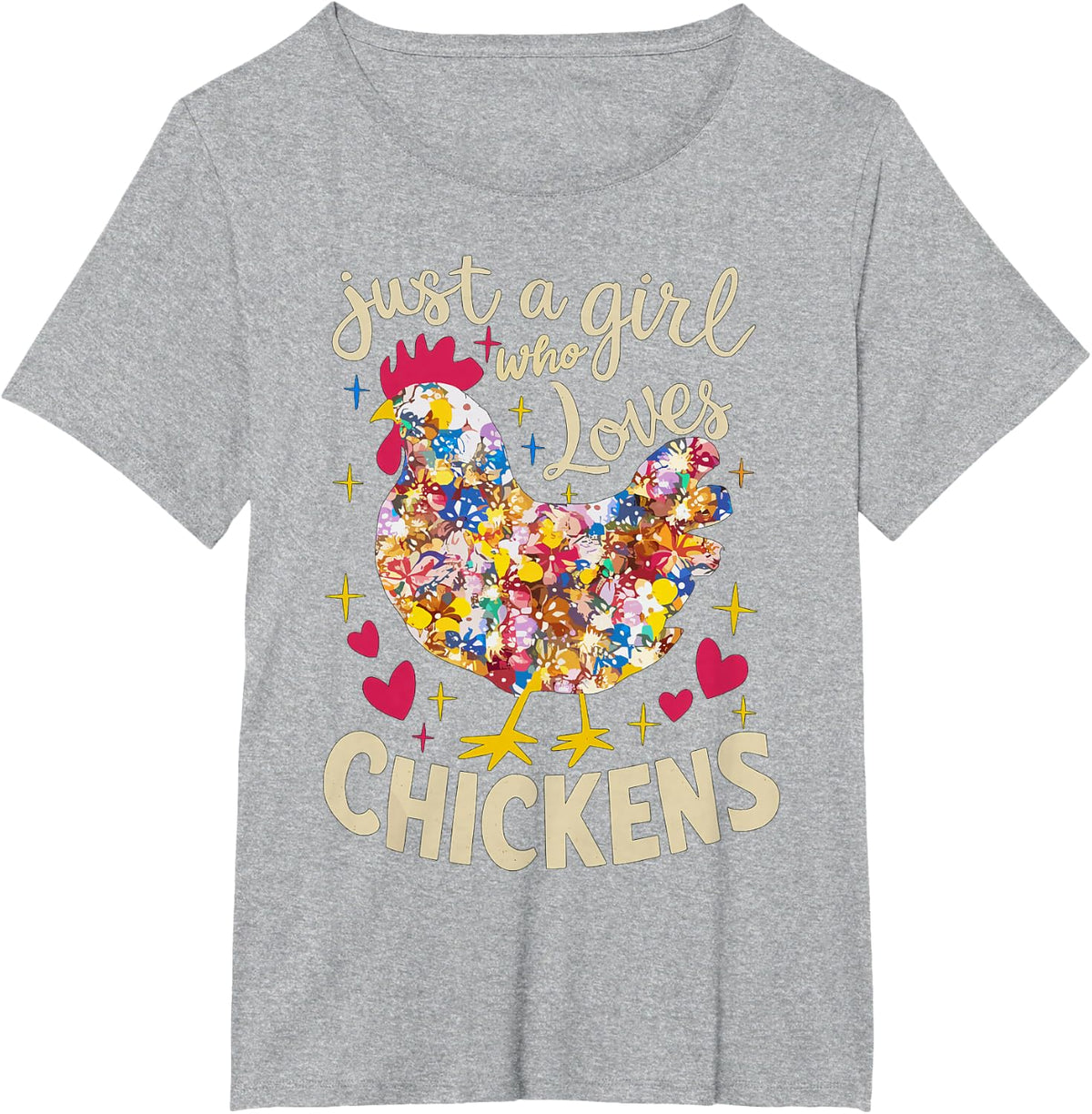 Just a Girl Who Loves Chickens T-Shirt - Heather Grey
