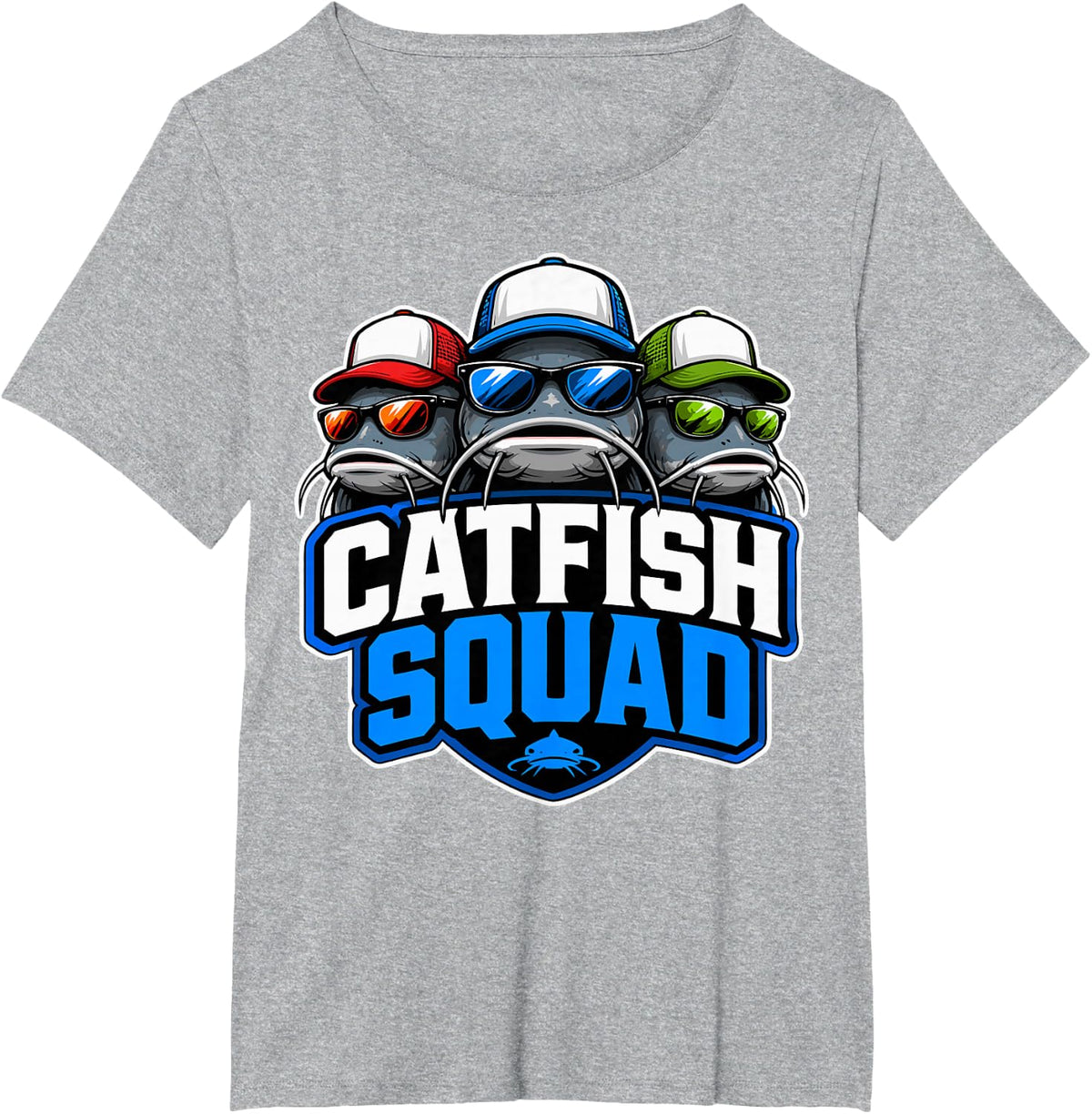 Group Catfish Angler Crew Catfish Fishing Buddies T-Shirt - Heather Grey