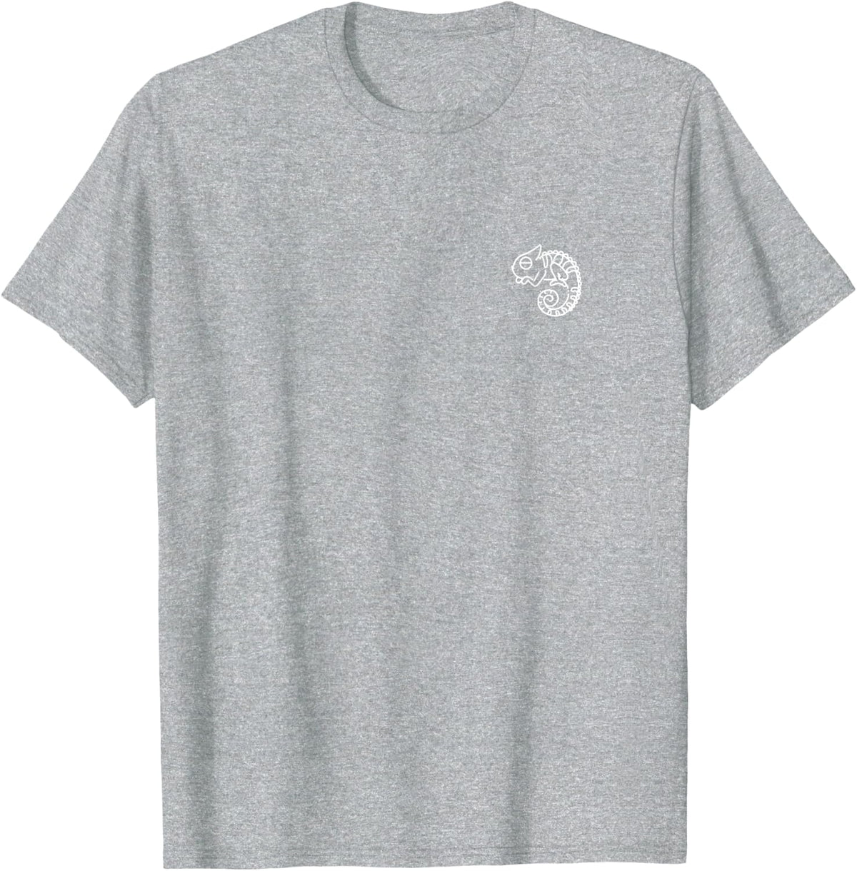 Chameleon Patch Cute Design Gift T-Shirt - Heather Grey