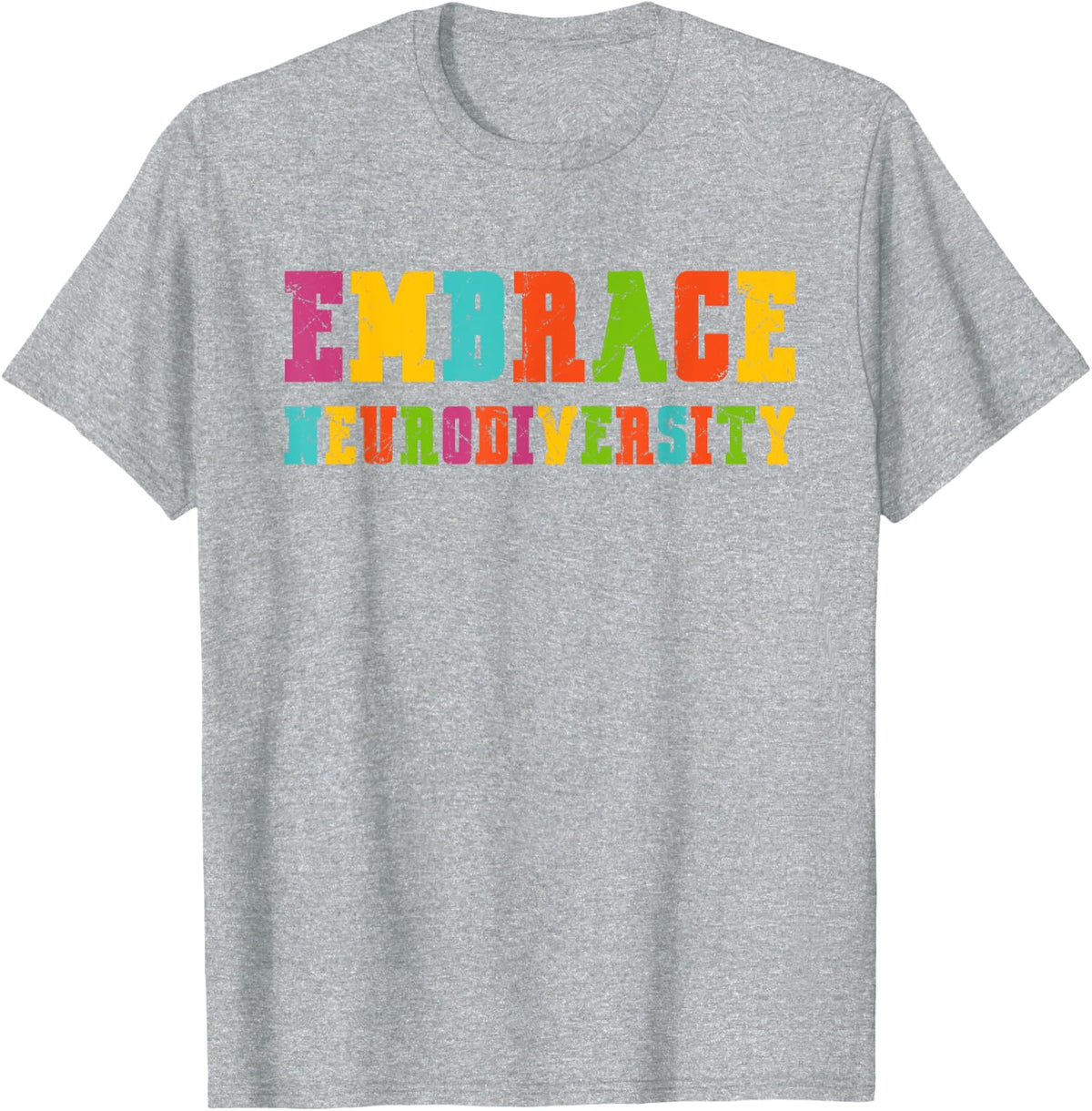 Vintage ADHD Autism ASD Embrace Neurodiversity T-Shirt - Heather Grey