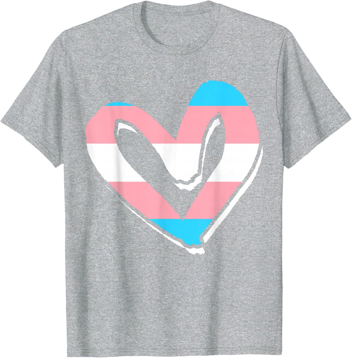 Transgender Flag Heart LGBT Queer CSD Transsexual T-Shirt - Heather Grey