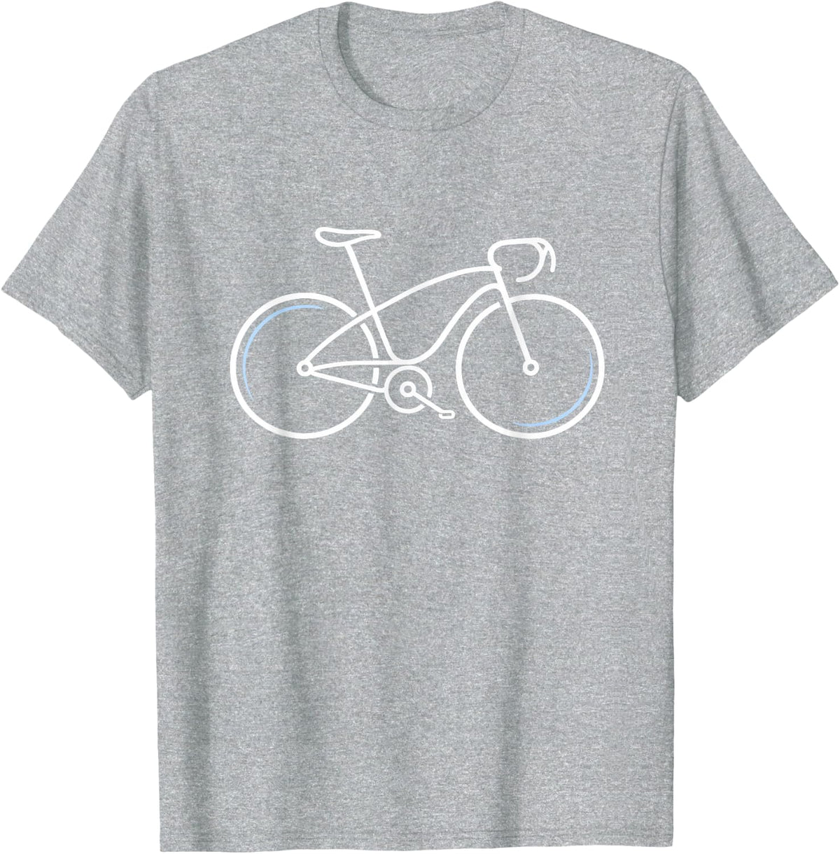 Minimalist Bicycle Continuous Line Cycling Design T-Shirt - Heather Grey