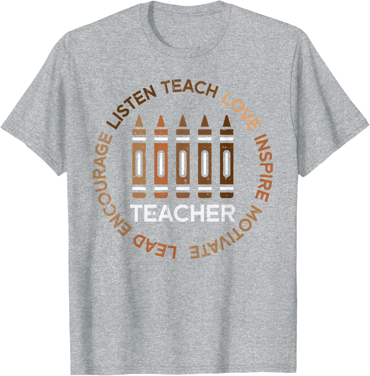 Black History Teacher Teach Love Inspire T-Shirt Tee Men Women Kids African American - Heather Grey