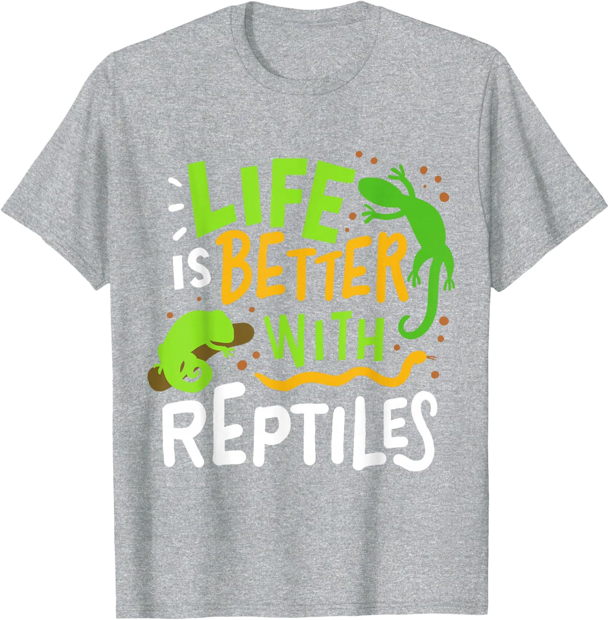 Chameleon Lizard Iguana Reptiles Terrarium Gift T-Shirt - Heather Grey