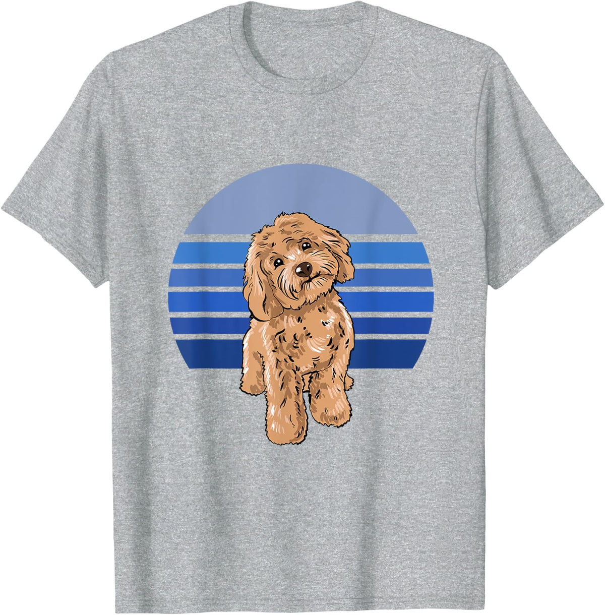 Retro Cockapoo Dog Illustration Cockapoo Owner Love T-Shirt - Heather Grey