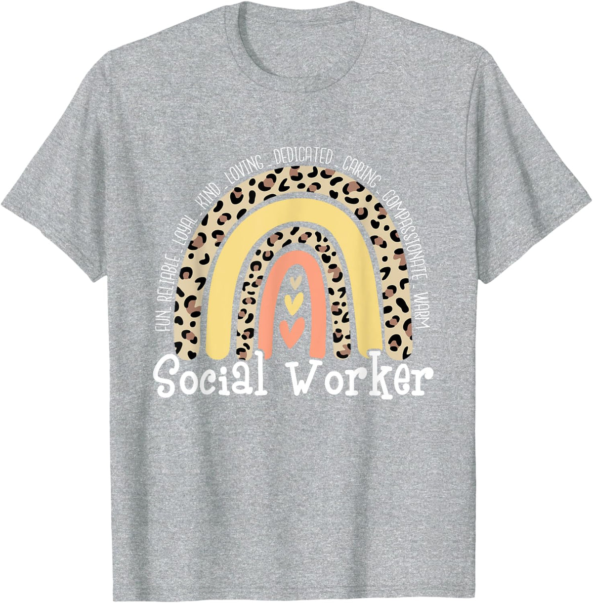 Social Worker - Boho Rainbow Appreciation Month Caseworker T-Shirt - Heather Grey