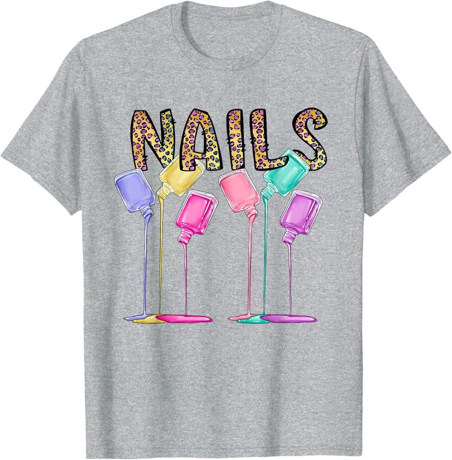 Manicurist Nail Tech Life Nail Hustler Artist Technician T-Shirt - Heather Grey