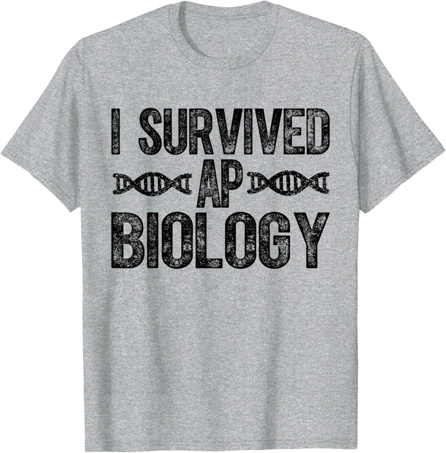 I Survived AP Biology AP Bio Exam Last Day of School T-Shirt - Heather Grey