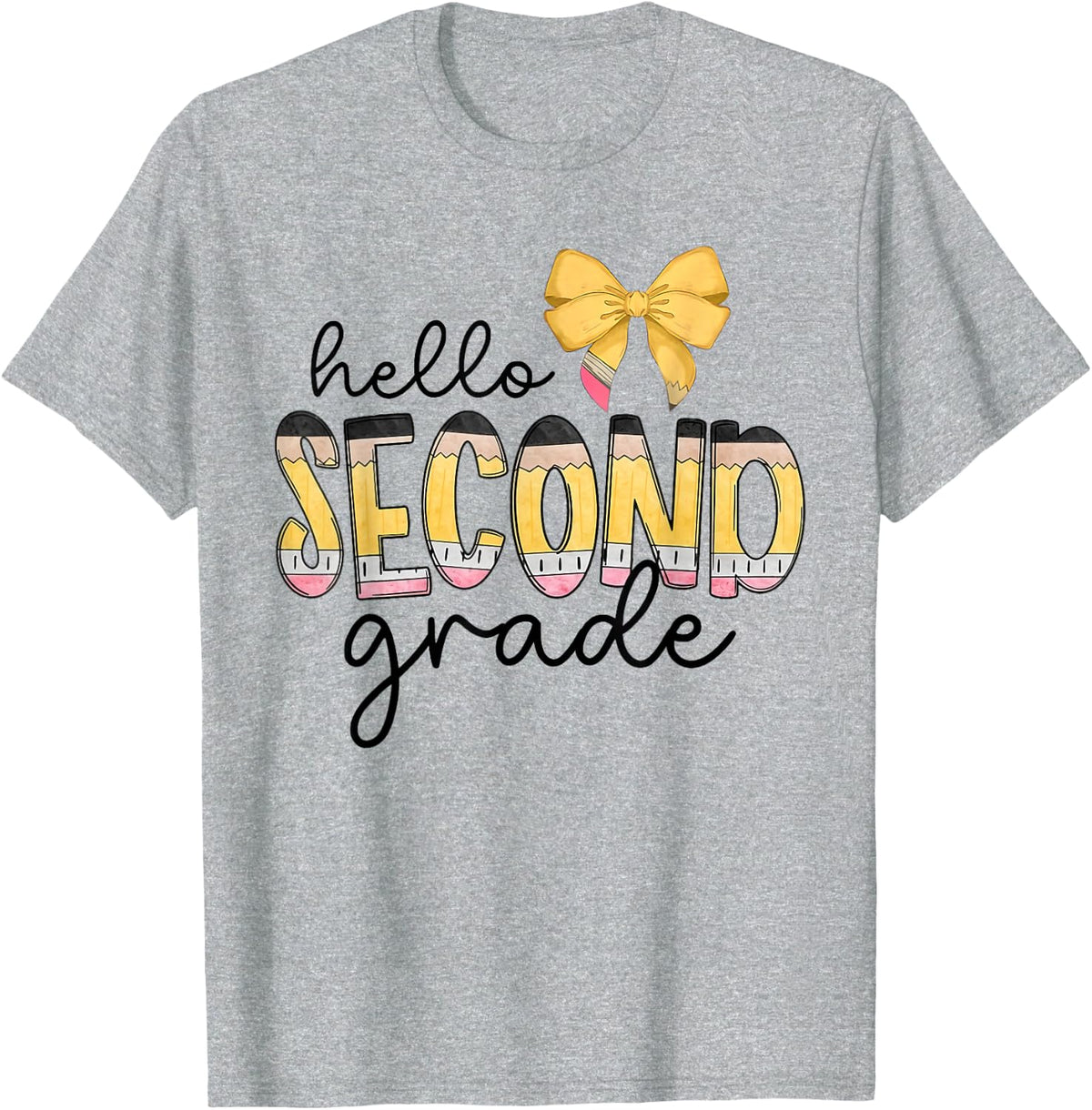 Hello Second Grade Team 2nd Grade Back to School Teacher Kid T-Shirt - Heather Grey
