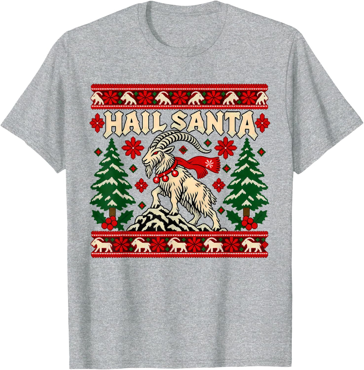 Hail Santa Winter Solstice Yule Pagan Christmas T-Shirt - Heather Grey